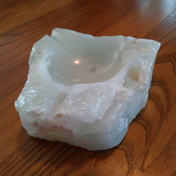 Natural Stone Ashtray, Vintage Large Marble Unpolished Ashtray, Cigar Ashtray - Picture 3 of 9